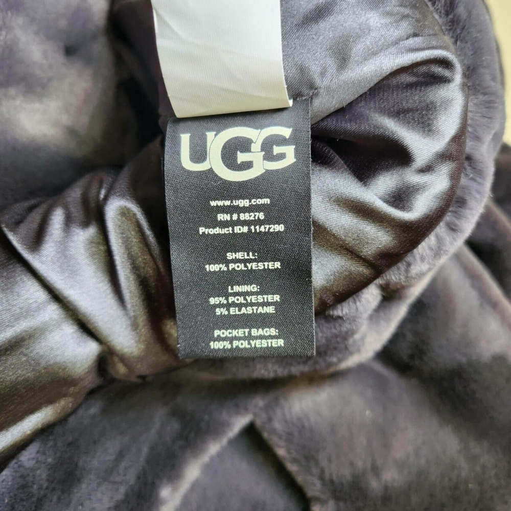 UGG Women's Frankie Trucker Faux Fur Jacket Ink Grey Sz M Warm Soft Cozy - Picture 15 of 16